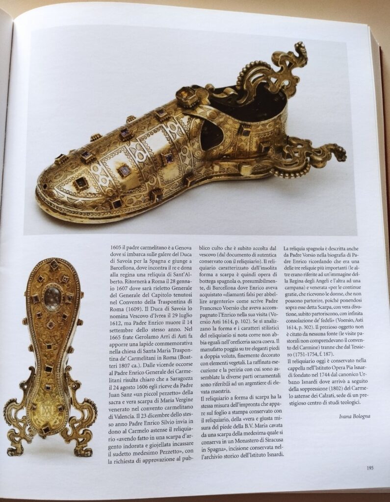 Reliquario della Vera Scarpa della Madonna 1606 Asti, Istituto Opera Pia Isnardi